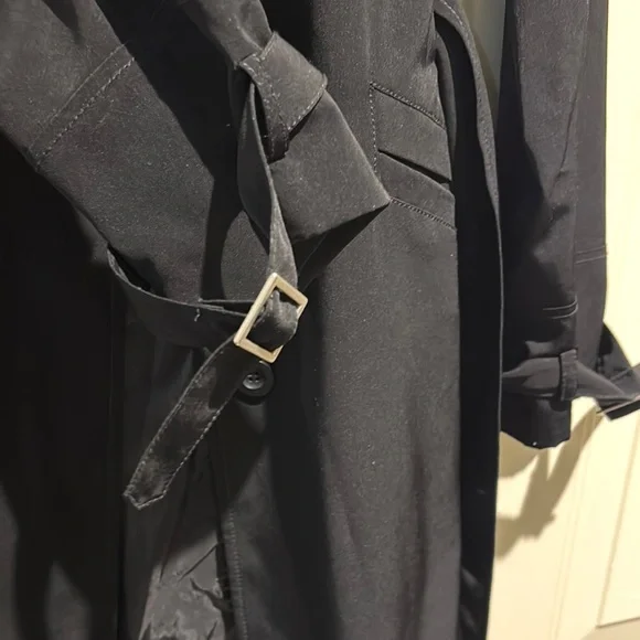 New York & Company Black Trench Coat - Picture 3 of 4